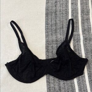 Elegant 36D Black Lace Bra